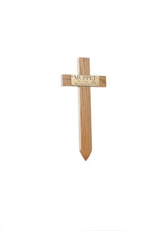 Pet Cross with Engraved Plaque