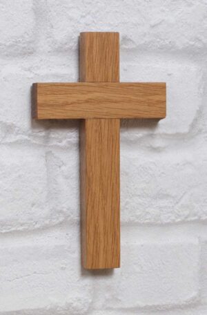 7 inch oak wall cross